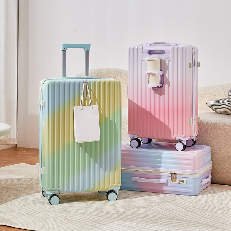 Gradient color suitcase for women, high-value suitcase for men, large-capacity student password travel suitcase