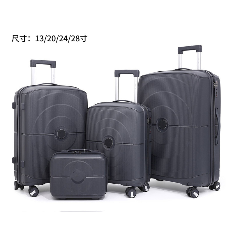 C31044Suitcase foreign trade four-piece zipper suitcase combination lock trolley case